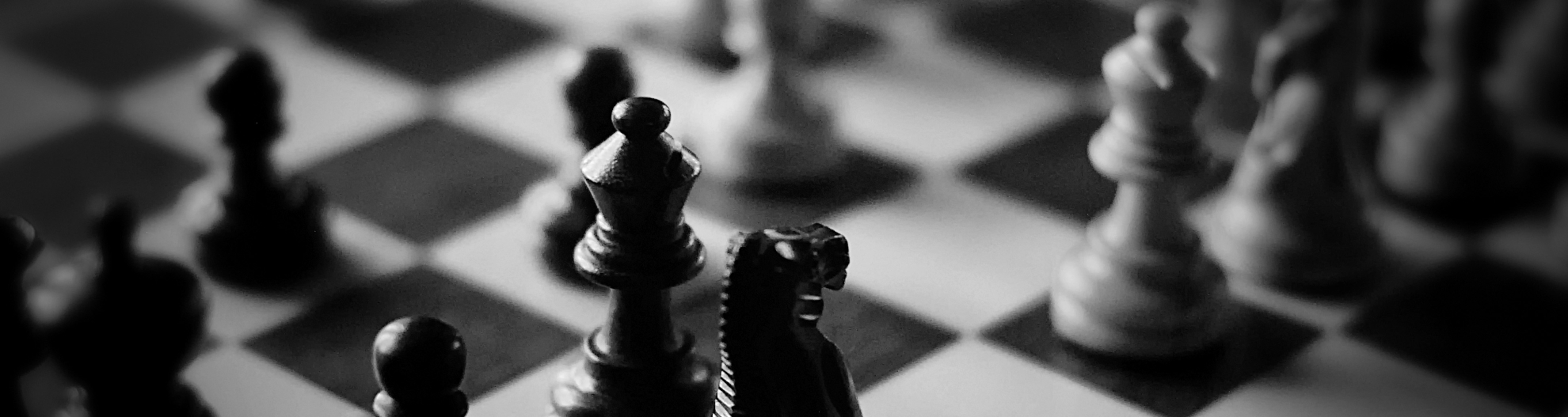 Game of chess in black and white